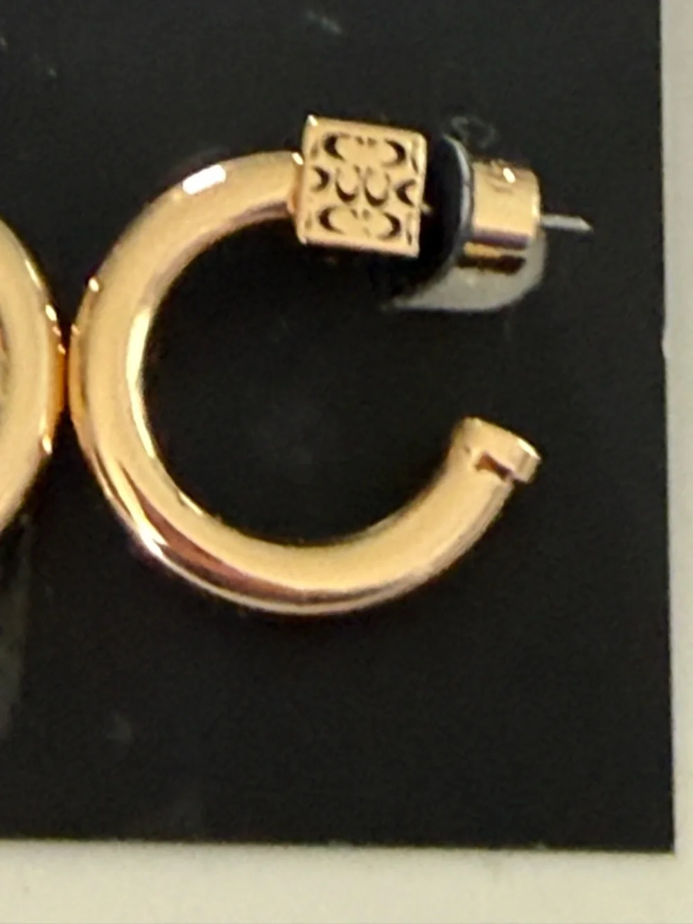 Coach Gold-Tone Signature Hoop Earrings - Picture 2 of 2